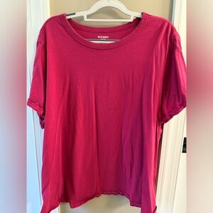 Old Navy Women’s 3X Plus Everywear V-neck Short Sleeve T-Shirt Hot Pink